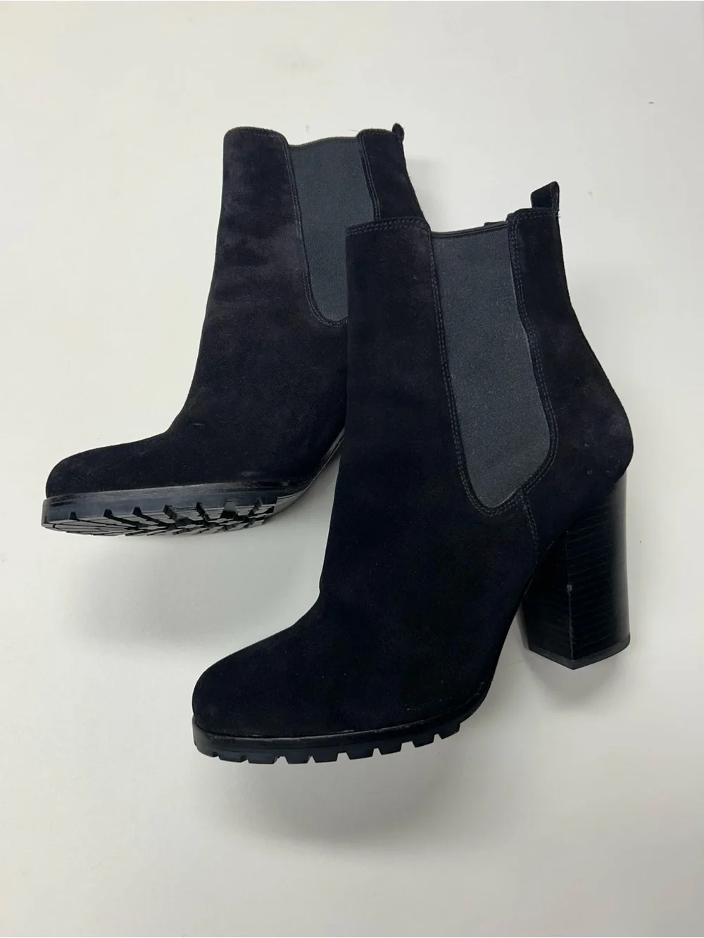 Coach Black Suede Block Heel Ankle Boots
